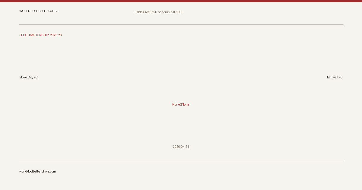 Stoke City FC – Millwall FC · share card